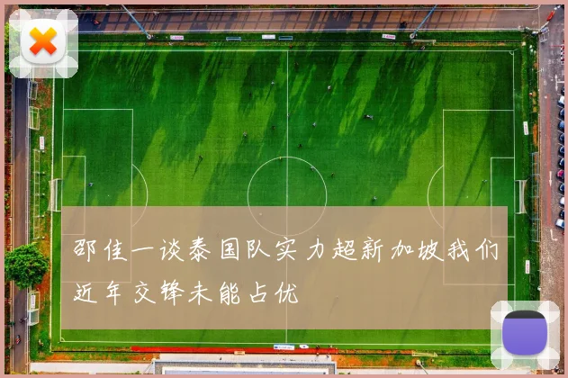 邵佳一谈泰国队实力超新加坡我们近年交锋未能占优